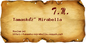 Tamaskó Mirabella névjegykártya
